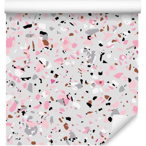 Papel pintado imitación terrazo para salón y dormitorio, 50x1000 cm. (1/5)