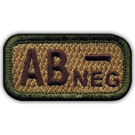 Patchion Blutgruppe AB „neg“ mehrfarbig - Magnetische Rückseite - Gestickter Aufnäher/Abzeichen/Emblem