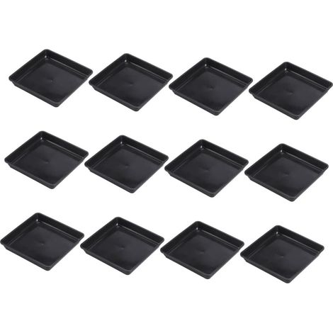 12pcs Soucoupes Carrées 25x25 Et 22x22 Cm pour Pots De Fleurs - Plateaux en Plastique Résistant pour Plantes D'Intérieur Et D'Extérieur - Idéal pour Protéger Vos Surfaces (1/5)