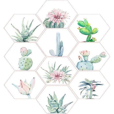 10 autocollants hexagonaux mosaïques pour carrelage de cuisine/salle de bain-A