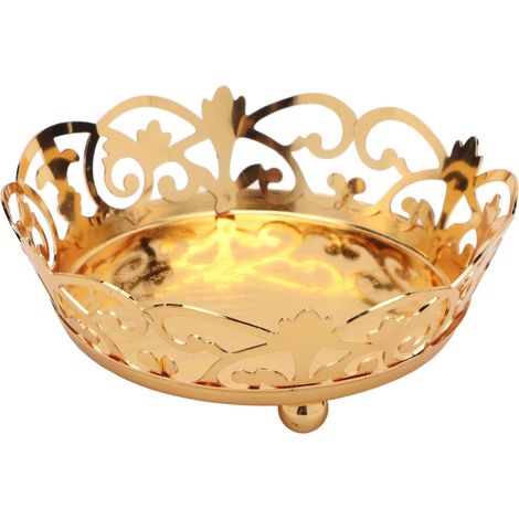 Corbeille à Fruits en Or, Bols De Service en Or De Style Antique à Bord Creux, Belle Collation Tary pour Les Fêtes à la Maison, Les Pique-niques, Le Camping (1/5)