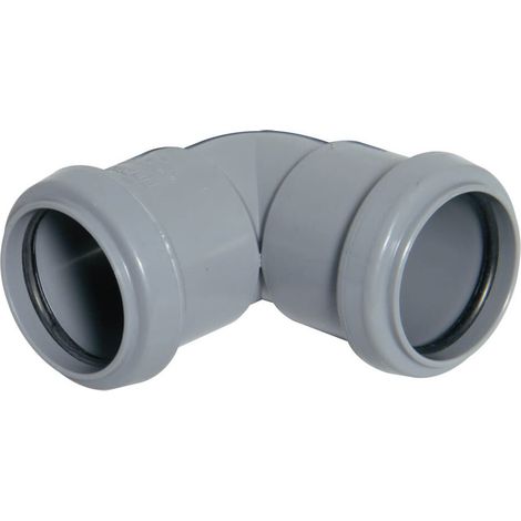 FloPlast 32mm Grey Push Fit 90° Waste Knuckle Connector