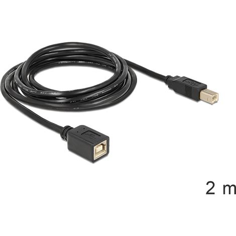 Delock cable usb 2.0 b male b female extension 2 m