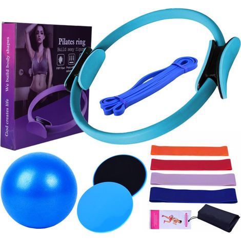 Équipement Pilates pour les entraînements à domicile, ensemble d'anneaux et de balles, bandes de résistance et plus encore, parfait (1/5)