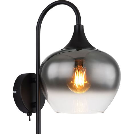 Globo - aplique de pared - Maxy - negro - vidrio metal vidrio