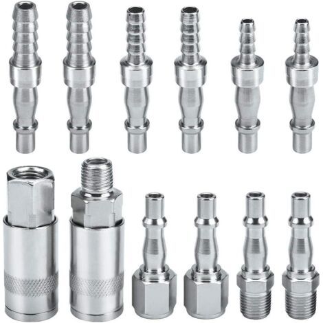 De Conduite D'air Compresseur Raccord Coupleur D'air et Kit Plug Couplings Connecteur Mâle Femelle, BSP 1/4" pour tuyau de 6, 8 et 10 mm