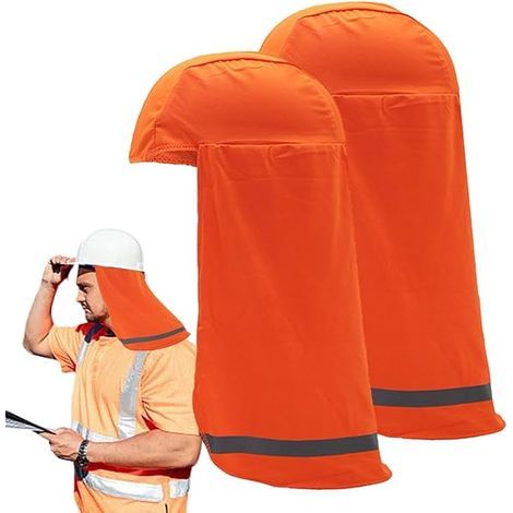 Lot de 2 protections de nuque pour casque de chantier, doublure de casque avec bande réfléchissante, séchage rapide, doublure (1/5)
