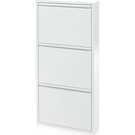 Scarpiera 3 ante in metallo verniciato bianca H.103 x L.50 x P.13,5
