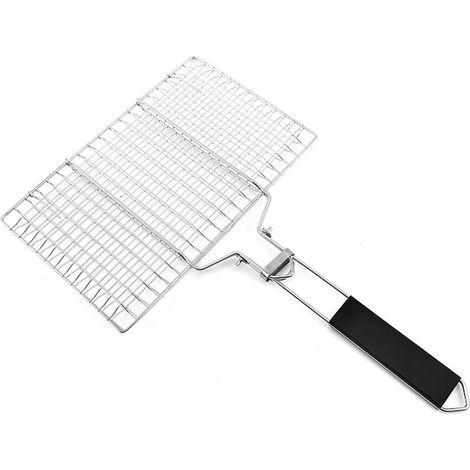Panier à poisson pliable en acier inoxydable, petit format, accessoire barbecue (1/5)