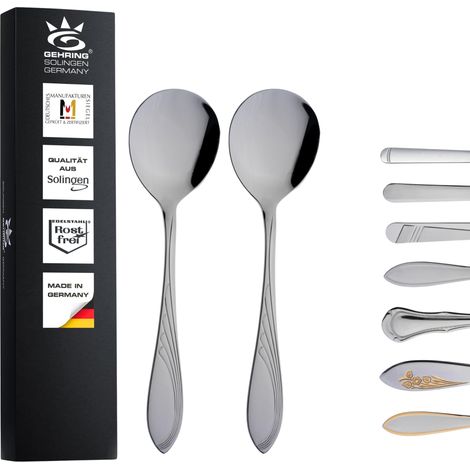 Lot de 2 cuillères à crème I Couverts en acier inoxydable I Cuillère I Petite cuillère I Passe au lave-vaisselle I Fabriqué en Allemagne (1/4)