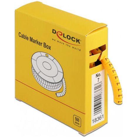 Delock marcadores para cables nº 7, amarillo, 500 piezas (1/3)