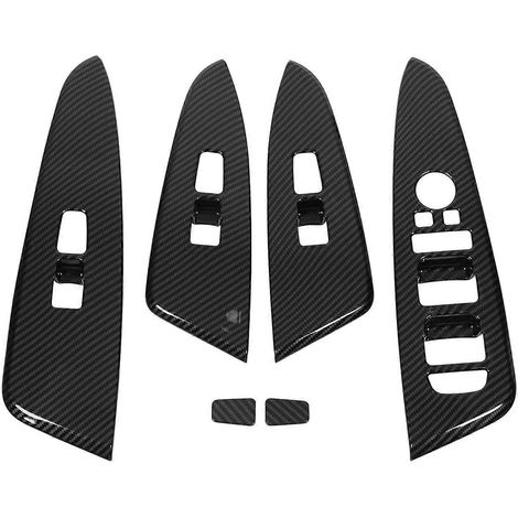 6 autocollants décoratifs de remplacement pour panneaux de commande de portes et fenêtres, style fibre de carbone, boutons de levage en verre (1/4)