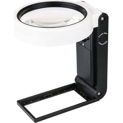 Loupe avec lumière et support, mains libres 6x 25x loupe pliante réglable avec (1/5)