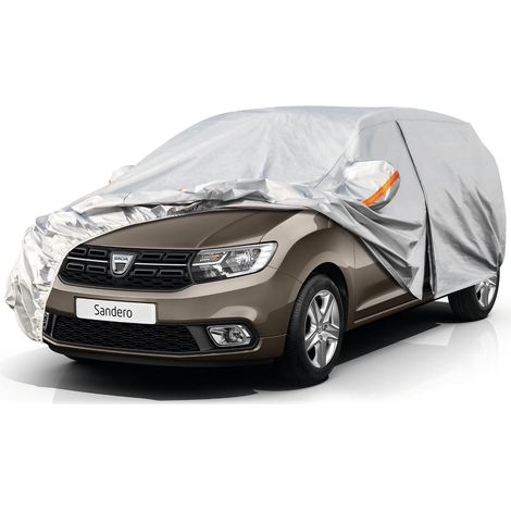 Bâche Voiture Étanche Respirante Compatible avec Sandero(2008-2025), Housse de Protection Voiture Extérieur, Contre Pluie Soleil Poussière avec Zip et Doublure en Coton. (1/5)