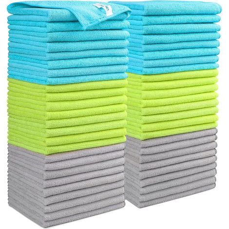 Pack of 50 Microfiber Cloths, Soft and Absorbent, Lint-Free, for Home, Kitchen, Car (1/5)