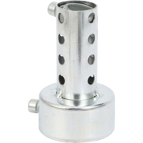 Silencieux d'échappement argenté pour moto, 48 mm, avec chicane et réducteur de bruit. (1/4)