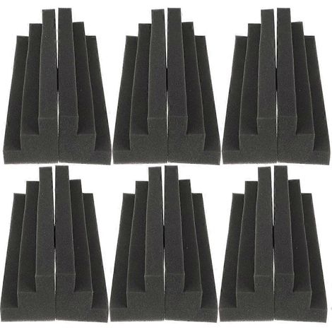Lot de 12 panneaux acoustiques d'angle pour caissons de basses, blocs insonorisants et accessoires pour salles de sport et karaokés. (1/5)