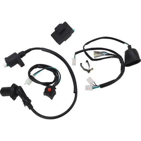 Faisceau de câblage CDI pour bobine d'allumage avec interrupteur de coupure, flexible et réactif, compatible avec pit bike et dirt bike de 50cc à 160cc (1/5)