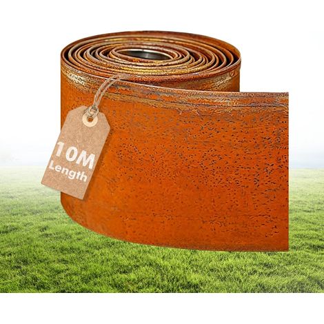 Bordure de pelouse en métal 10 m, Bordure de pelouse en Acier Corten (1/5)