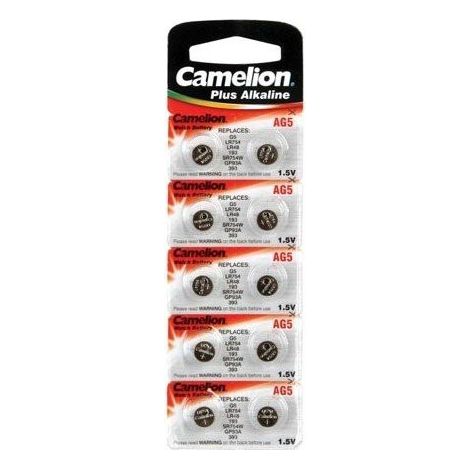 Camelion AG5/LR48/LR754/393 Pack de 10 Piles jetables pour Appareil Photo