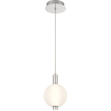 Sospensione Quintiesse Palmas sfera bianca nichel LED 12W (1/5)