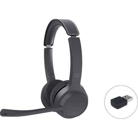 Conceptronic POLONA04BA casque et casque Casque sans fil et filaire Casque Appel/Musique USB Type C Bluetooth Noir