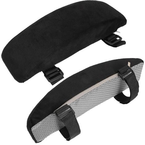 paire de coussins d'accoudoirs confortables pour chaise de bureau, résistants à l'usure-28x8cm-Black (1/3)