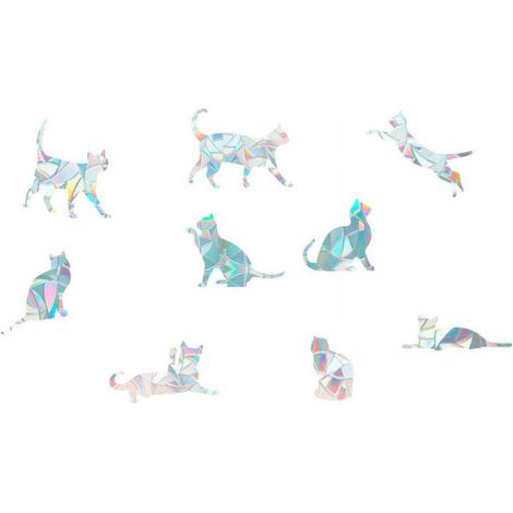 Film Pour Vitre - Film Anti-Collision Pour Oiseaux - Vinyle Prisma Sans Colle - Effet Arc-En-Ciel - 1 Set (1/4)