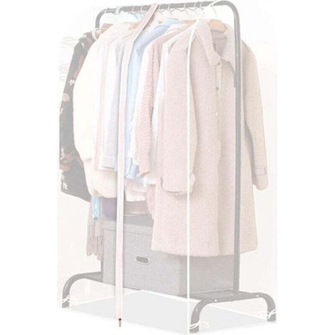 Housse de protection translucide pour armoire 110 cm, housse de rangement pour armoire avec fermeture éclair, anti-acariens, anti-poussière et anti-humidité, armoire non incluse (1/5)