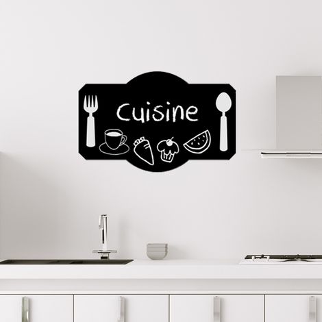 Sticker ardoise tableau noir - stickers muraux adhésif effaçable - DESIGN PLATEAU DE CUISINE - 10x15cm (1/3)