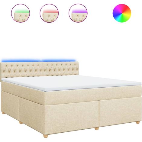 Maison Exclusive - Boxspringbett mit Matratze Creme 180x200 cm St (1/5)