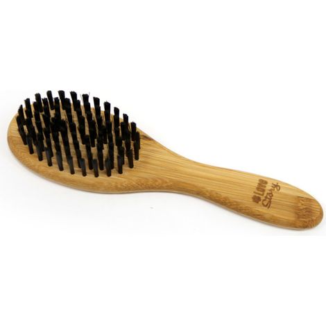 Brosse de Toilettage Bambou "Poils Doux" 22cm Naturel (1/4)