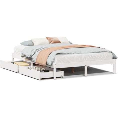 Maison Exclusive - Letto senza Materasso Bianco 135x190 cm Legno Massello di Pino