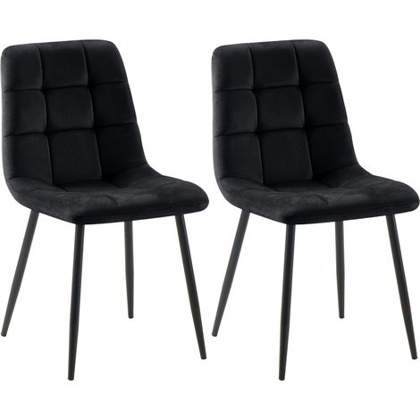 2er Set Esszimmerstuhl Tilde schwarz Samt (1/5)