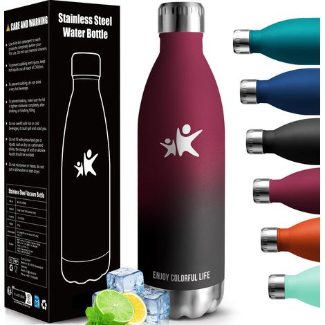 Gourde Isotherme - 1000ML - Gourde Inox sans BPA Sport Étanche, Réutilisable, Bouteille Isotherme, Processus de revêtement en Poudre, Bouteille pour Running, Bureau, École (1/5)
