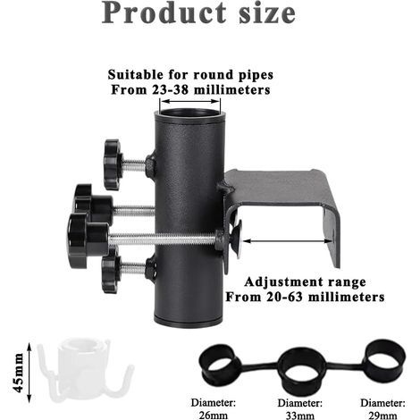 Supporto per ombrellone da balcone, supporto regolabile per ombrellone da patio, per patio, spiaggia, giardino, piscina, balcone, picnic, cortile, molo (1/4)