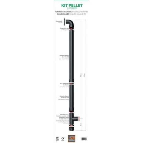 Kit tubi per stufa a pellet Europrofil nero opaco (1/3)