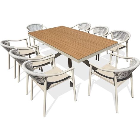 LAMU - Ensemble repas de jardin 8 places en alu - DCB GARDEN