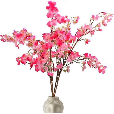 50 Roses Artificielles Avec Tiges Pour Bouquets De Mariage, Décorations De Fêtes À Domicile, Saint-Valentin, Blanches (Rose Foncé, 4 Pièces) (1/5)