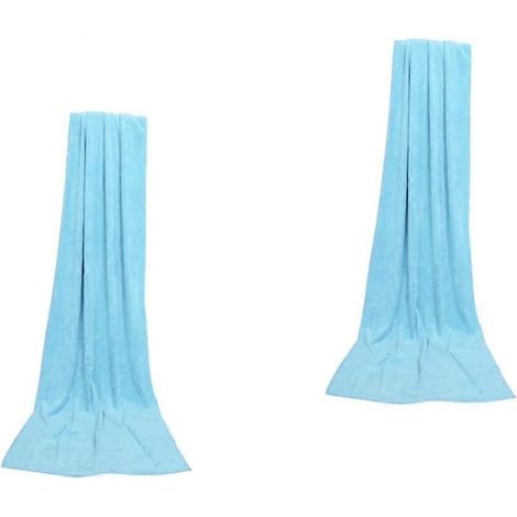 Lot de 2 serviettes de bain microfibre séchage rapide tapis plage/spa extra larges adaptés camping (1/5)