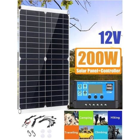 200-W-12-V-Solarpanel-Set + 40-A-Solarladeregler, für Wohnmobile, Camper, Vans, Boote, flexibles Solarpanel (1/5)