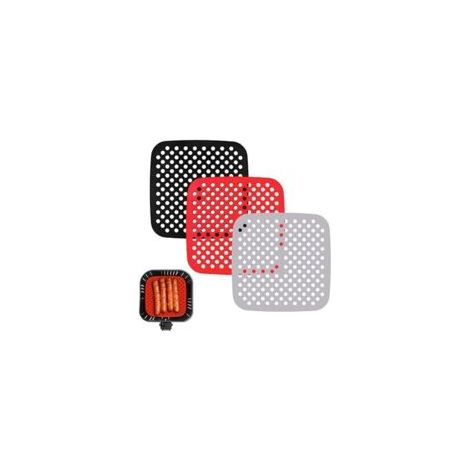 Set di tappetini in silicone per friggitrice ad aria, tappetino riutilizzabile per friggitrice ad aria, tappetino perforato - tappetino per friggitrice ad aria lungo 19 cm - Crezuo