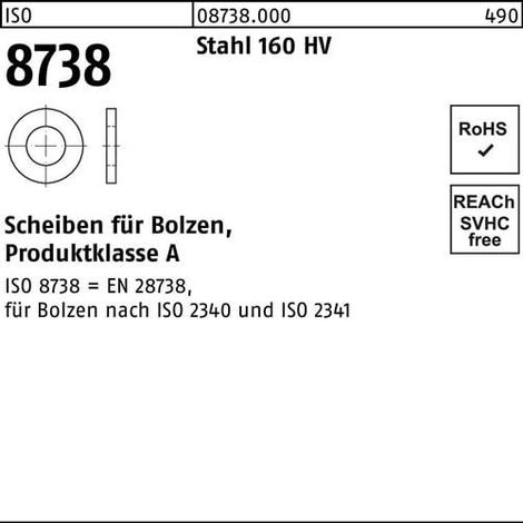 Arandela  ISO  8738  f.Pernos  80  Acero  160  HV  5  piezas (1/2)