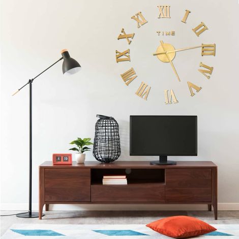vidaXL Orologio da Parete 3D Design Moderno Oro 100 cm XXL (1/5)
