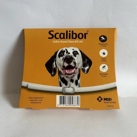 Flea and tick repellent collar for dogs, Scalibor brand, in stock -- French style, large dog, 65cm. (1/4)