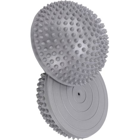 Lot de 2 coussins d'équilibre gonflables en forme de hérisson, pour l'entraînement à la stabilité et à l'équilibre des enfants. Diamètre : 16 cm (6,3 po), gris. (1/5)