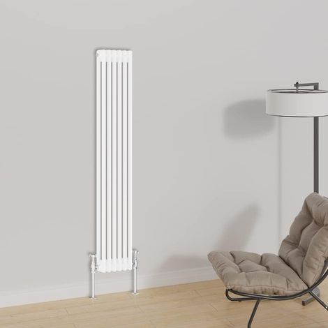 Warmehaus Traditional Double Column White Radiator Cast Iron Style Radiators 1500 x 290mm