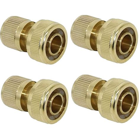 Raccord d'Arrosage 19 mm (3/4") en Laiton, Rapide Raccord Connecteurs pour Tuyau d’arrosage dans Le Jardin(4PACK) (1/5)