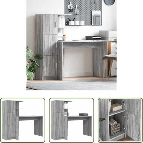 Schreibtisch Sonoma - Schreibtisch 2 pcs Graues Sonoma (1/5)