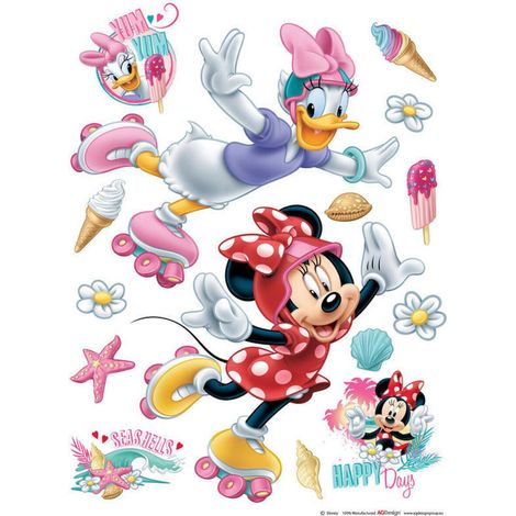 Stickers géant Minnie et Daisy Disney (1/4)